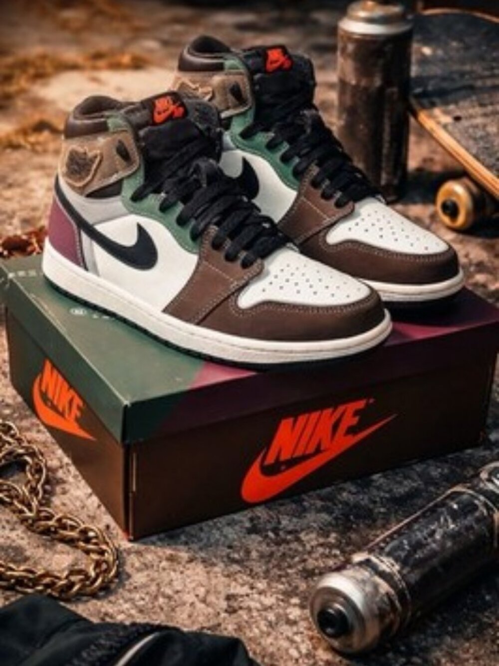 Air Jordan 1 Retro High OG Hand Crafted DH3097-001 Mens Size 8 Preowned w/ Box